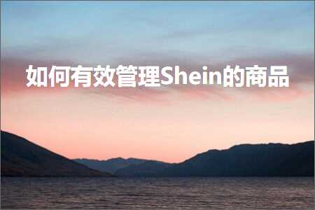 跨境电商知识:如何有效管理Shein的商品